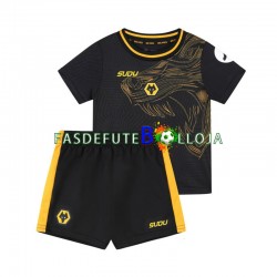 Camisola 2º Equipamento Wolverhampton Wanderers 2024-2025 Manga Curta ,Criança