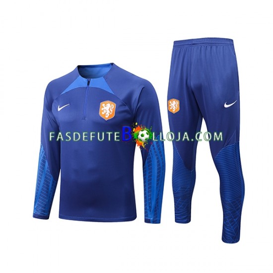 Seleção Neerlandesa Azul Sweat de Treino Conjunto 2022-2023