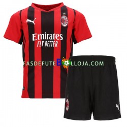 Camisola 1º Equipamento AC Milan 2021-2022 Manga Curta ,Criança