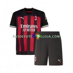 Camisola 1º Equipamento AC Milan 2022-2023 Manga Curta ,Criança