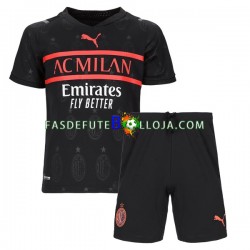 Camisola 3º Equipamento AC Milan 2021-2022 Manga Curta ,Criança