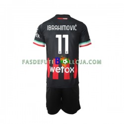 Camisola 1º Equipamento AC Milan Ibrahimovic 11 2022-2023 Manga Curta ,Criança