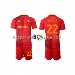 Camisola 1º Equipamento AS Roma Nicolo Zaniolo 22 2022-2023 Manga Curta ,Criança