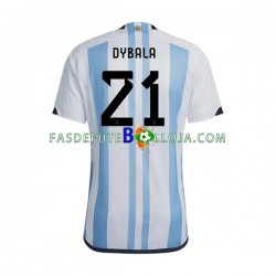 Camisola 1º Equipamento Seleção Argentina Dybala 21 World Cup 2022 Manga Curta ,Homem