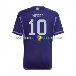 Camisola 2º Equipamento Seleção Argentina Lionel Messi 10 World Cup 2022 Manga Curta ,Homem
