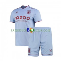 Camisola 2º Equipamento Aston Villa 2022-2023 Manga Curta ,Criança
