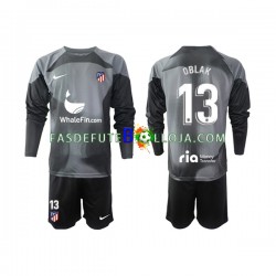 Camisola Guarda-redes 2º Equipamento Atlético Madrid Jan Oblak 13 2022-2023 Manga Comprida ,Criança