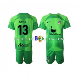 Camisola Guarda-redes 1º Equipamento Atlético Madrid Jan Oblak 13 2022-2023 Manga Curta ,Criança