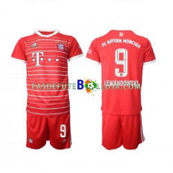 Camisola 1º Equipamento Bayern de Munique Lewandowski 9 2022-2023 Manga Curta ,Criança