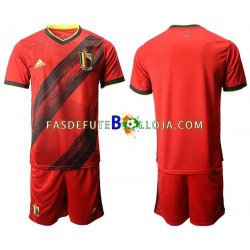 Camisola 1º Equipamento Seleção Belga Euro 2020 Manga Curta ,Criança