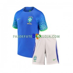 Camisola 2º Equipamento Seleção Brasileira World Cup 2022 Manga Curta ,Criança