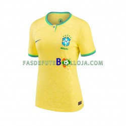 Camisola 1º Equipamento Seleção Brasileira World Cup 2022 Manga Curta ,Feminina