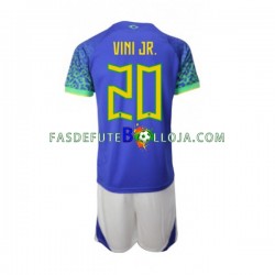 Camisola 2º Equipamento Seleção Brasileira Vinicius Junior 20 World Cup 2022 Manga Curta ,Criança