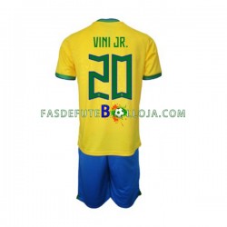 Camisola 1º Equipamento Seleção Brasileira Vinicius Junior 20 World Cup 2022 Manga Curta ,Criança