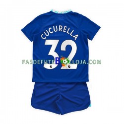 Camisola 1º Equipamento Chelsea Cucurella 32 2022-2023 Manga Curta ,Criança