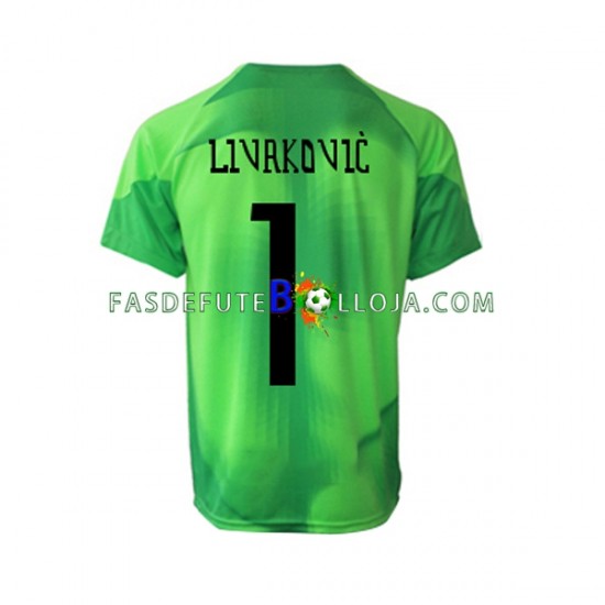 Camisola Guarda-redes 2º Equipamento Seleção Croata Livakovic 1 World Cup 2022 Manga Curta ,Homem Camisola Guarda-redes 2º Equipamento Seleção Croata Livakovic 1 World Cup 2022 Manga Curta ,Homem