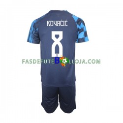 Camisola 2º Equipamento Seleção Croata Kovacic 8 World Cup 2022 Manga Curta ,Criança