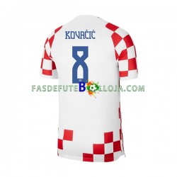 Camisola 1º Equipamento Seleção Croata Kovacic 8 World Cup 2022 Manga Curta ,Homem