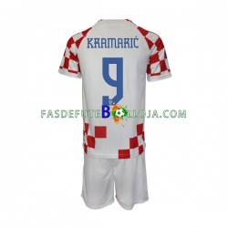 Camisola 1º Equipamento Seleção Croata Kramaric 9 World Cup 2022 Manga Curta ,Criança