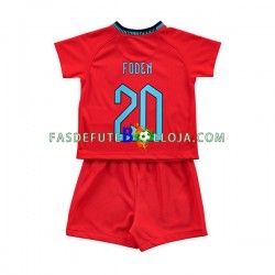 Camisola 2º Equipamento Seleção Inglesa Foden 20 World Cup 2022 Manga Curta ,Criança
