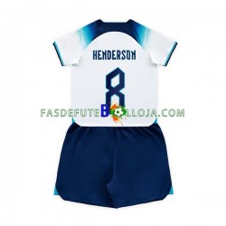 Camisola 1º Equipamento Seleção Inglesa Henderson 8 World Cup 2022 Manga Curta ,Criança