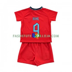 Camisola 2º Equipamento Seleção Inglesa Kane 9 World Cup 2022 Manga Curta ,Criança