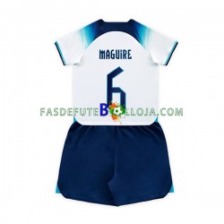 Camisola 1º Equipamento Seleção Inglesa Maguire 6 World Cup 2022 Manga Curta ,Criança