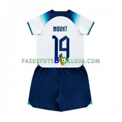 Camisola 1º Equipamento Seleção Inglesa Mount 19 World Cup 2022 Manga Curta ,Criança