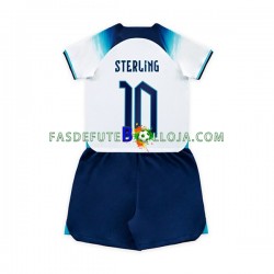 Camisola 1º Equipamento Seleção Inglesa Sterling 10 World Cup 2022 Manga Curta ,Criança