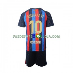 Camisola 1º Equipamento FC Barcelona Ansu Fati 10 2022-2023 Manga Curta ,Criança