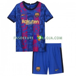 Camisola 3º Equipamento FC Barcelona 2021-2022 Manga Curta ,Criança