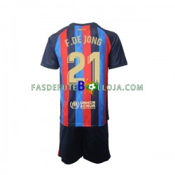 Camisola 1º Equipamento FC Barcelona Frenkie de Jong 21 2022-2023 Manga Curta ,Criança