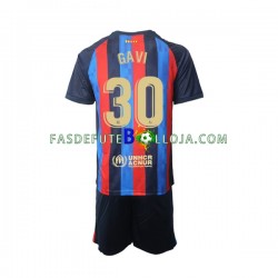 Camisola 1º Equipamento FC Barcelona Gavi 30 2022-2023 Manga Curta ,Criança
