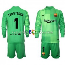 Camisola Guarda-redes 3º Equipamento FC Barcelona Ter Stegen 1 2021-2022 Manga Comprida ,Criança