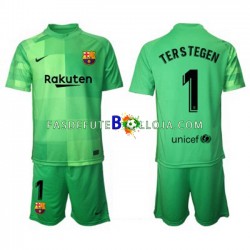 Camisola Guarda-redes 3º Equipamento FC Barcelona Ter Stegen 1 2021-2022 Manga Curta ,Criança