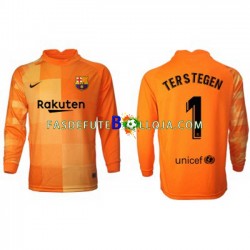Camisola Guarda-redes 1º Equipamento FC Barcelona Ter Stegen 1 2021-2022 Manga Comprida ,Homem