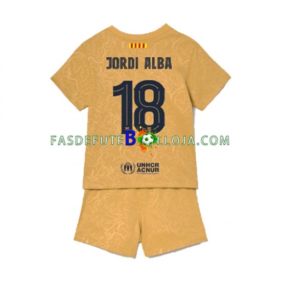 Camisola 2º Equipamento FC Barcelona Jordi Alba 18 2022-2023 Manga Curta ,Criança