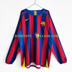 Camisola 1º Equipamento FC Barcelona 2005-2006 Manga Comprida Retro ,Homem