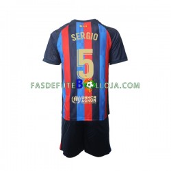 Camisola 1º Equipamento FC Barcelona Sergio Busquets 5 2022-2023 Manga Curta ,Criança