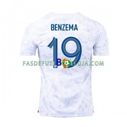Camisola 2º Equipamento Seleção Francesa Benzema 19 World Cup 2022 Manga Curta ,Homem