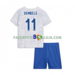 Camisola 2º Equipamento Seleção Francesa Dembele 11 World Cup 2022 Manga Curta ,Criança