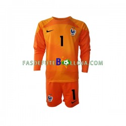 Camisola Guarda-redes 2º Equipamento Seleção Francesa Hugo Lloris 1 World Cup 2022 Manga Comprida ,Criança