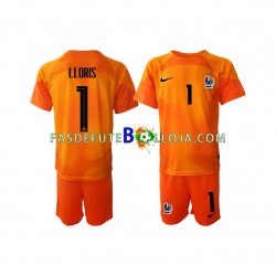 Camisola Guarda-redes 2º Equipamento Seleção Francesa Hugo Lloris 1 World Cup 2022 Manga Curta ,Criança