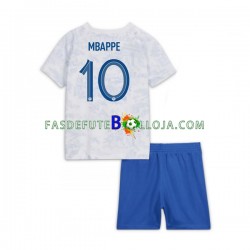 Camisola 2º Equipamento Seleção Francesa Mbappé 10 World Cup 2022 Manga Curta ,Criança