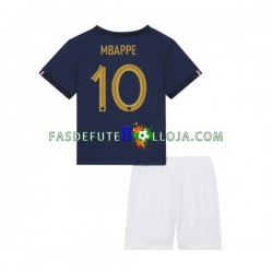 Camisola 1º Equipamento Seleção Francesa Mbappé 10 World Cup 2022 Manga Curta ,Criança