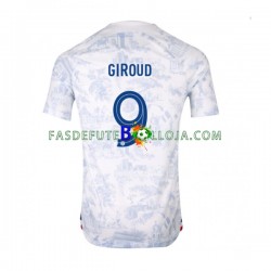 Camisola 2º Equipamento Seleção Francesa Olivier Giroud 9 World Cup 2022 Manga Curta ,Homem