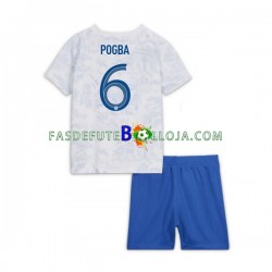 Camisola 2º Equipamento Seleção Francesa Pogba 6 World Cup 2022 Manga Curta ,Criança