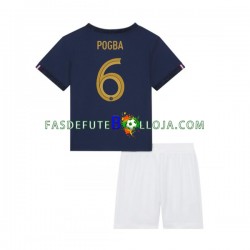 Camisola 1º Equipamento Seleção Francesa Pogba 6 World Cup 2022 Manga Curta ,Criança