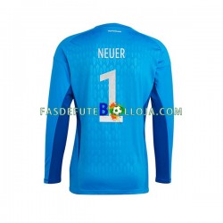 Camisola Guarda-redes 1º Equipamento Seleção Alemã Manuel Neuer 1 World Cup 2022 Manga Curta ,Homem