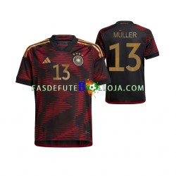 Camisola 2º Equipamento Seleção Alemã Thomas Muller 13 World Cup 2022 Manga Curta ,Homem